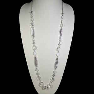 Paparazzi Silver Necklace with Clear Accents Long